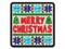 Merry Christmas Sweater Style Multi-Color Embroidered Iron-On or Hook & Loop Patch Applique